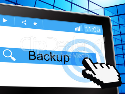 Online Backup Represents World Wide Web And Archives