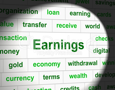 Earnings Revenue Indicates Wage Incomes And Employed