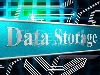 Data Storage Shows Hard Drive And Computer