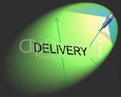 Delivery Distribution Represents Supply Chain And Package