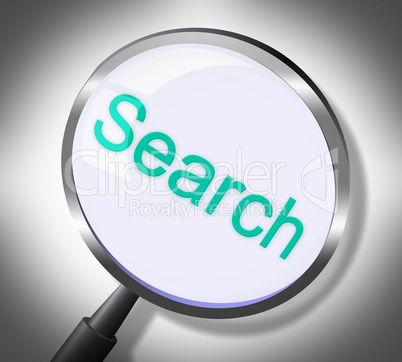 Search Magnifier Means Gathering Data And Magnification