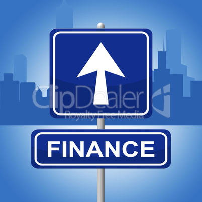 Finance Sign Represents Trading Investment And Arrows