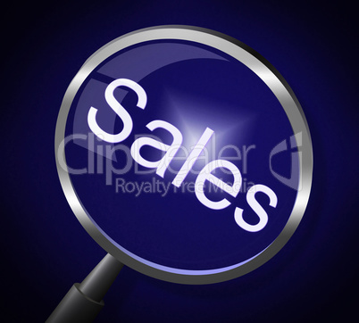 Sales Magnifier Indicates E-Commerce Retail And Magnify