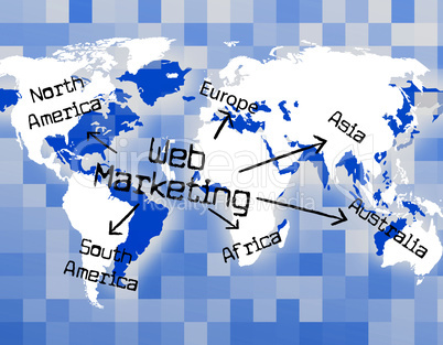 Web Marketing Indicates Selling Website And Advertising
