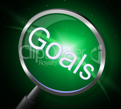 Goals Magnifier Indicates Magnifying Aspirations And Desires