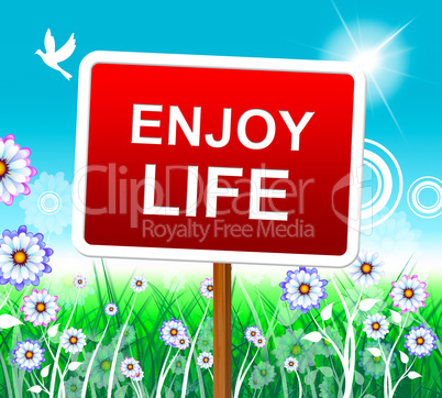Enjoy Life Shows Positive Joyful And Jubilant
