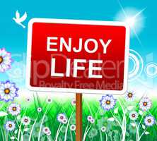 Enjoy Life Shows Positive Joyful And Jubilant