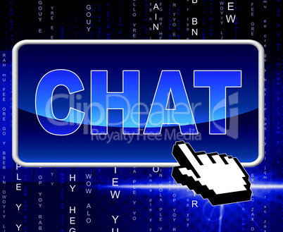 Chat Button Means World Wide Web And Telephone