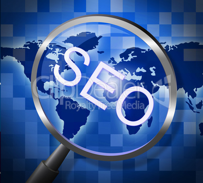 Seo Magnifier Indicates Websites Searching And Web