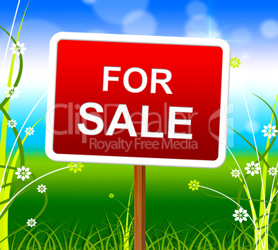 For Sale Indicates Real Estate Agent And House