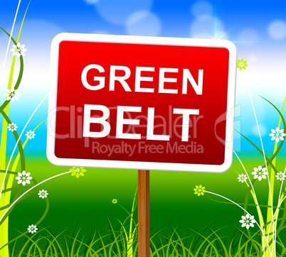 Green Belt Shows Scene Meadow And Landscape