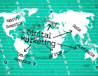 Digital Marketing Represents High Tec And Computer