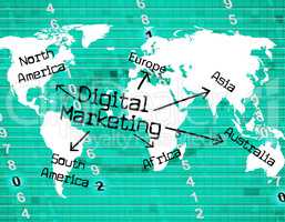 Digital Marketing Represents High Tec And Computer