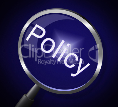 Policy Magnifier Shows Documentation Legal And Procedure