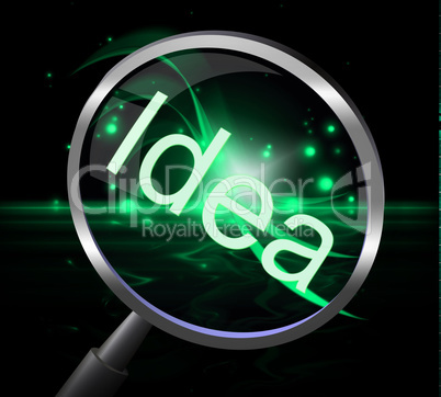 Idea Magnifier Shows Magnifying Ideas And Invention