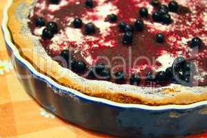 pie with bilberry on the plate