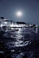 Cadaques by night black and with