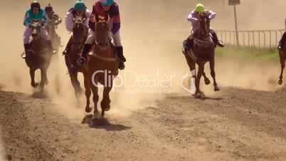 Horse Racing. Slow Motion