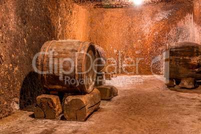 Old Barrels in the Wine Cellar