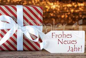 Atmospheric Christmas Gift With Label, Neues Jahr Means New Year