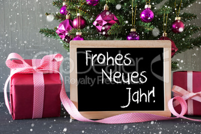 Tree With Gifts, Snowflakes, Neues Jahr Means New Year