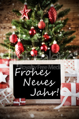 Christmas Tree With Frohes Neues Jahr Means Happy New Year