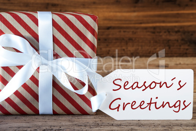 Present With Label, Text Seasons Greetings