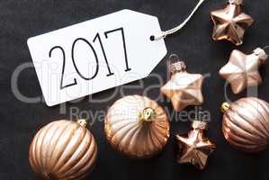 Bronze Christmas Tree Balls, Text 2017