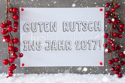 Label, Snowflakes, Christmas Decoration, Guten Rutsch 2017 Means New Year