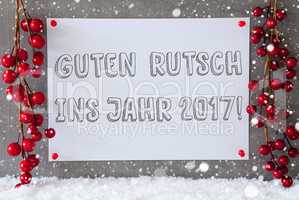 Label, Snowflakes, Christmas Decoration, Guten Rutsch 2017 Means New Year