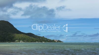 Time lapse of panorama at Praslin island, Seychelles