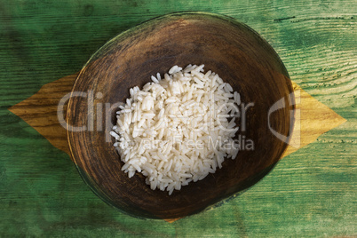 Poverty concept, bowl of rice with Brazilian flag