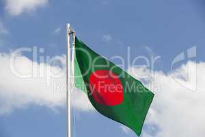 National flag of Bangladesh on a flagpole
