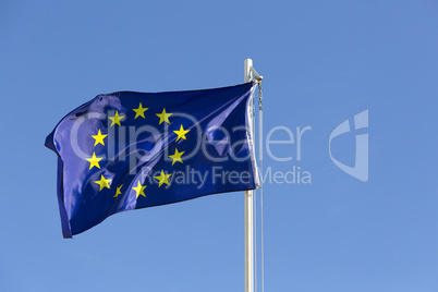 Flag of European Union on a flagpole