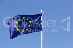 Flag of European Union on a flagpole