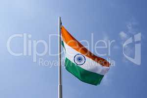 National flag of India on a flagpole