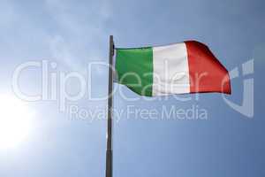 National flag of Italy on a flagpole