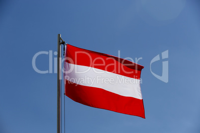 National flag of Austria on a flagpole