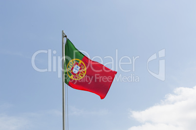 National flag of Portugal on a flagpole