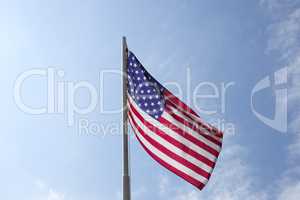 Flag of United States on a flagpole