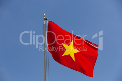 National flag of Vietnam on a flagpole