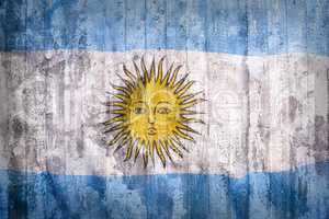 Grunge style of Argentina flag on a brick wall