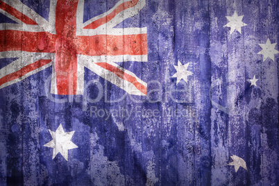 Grunge style of Australia flag on a brick wall