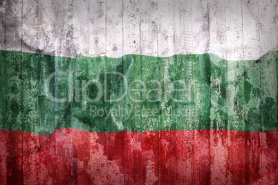 Grunge style of Bulgaria flag on a brick wall