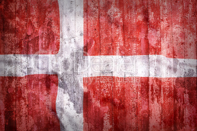 Grunge style of Denmark flag on a brick wall