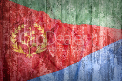 Grunge style of Eritrea flag on a brick wall