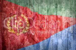 Grunge style of Eritrea flag on a brick wall