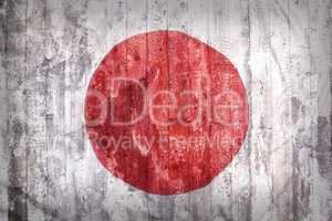 Grunge style of Japan flag on a brick wall