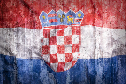 Grunge style of Croatia flag on a brick wall