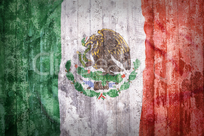 Grunge style of Mexico flag on a brick wall